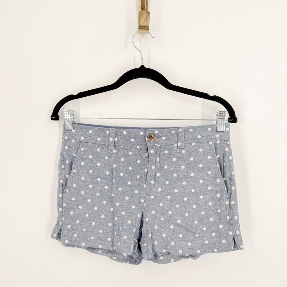 Old Navy Gray and White Bermuda Shorts Polka Dot